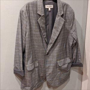 Grey plaid blazer